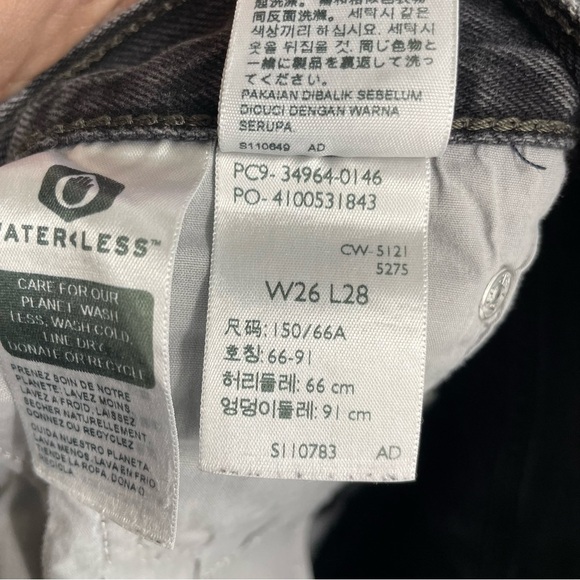 Levi’s Wedgie Straight Fit Jeans Tango Fray Size 26 34964-0146 black gray - Picture 12 of 12